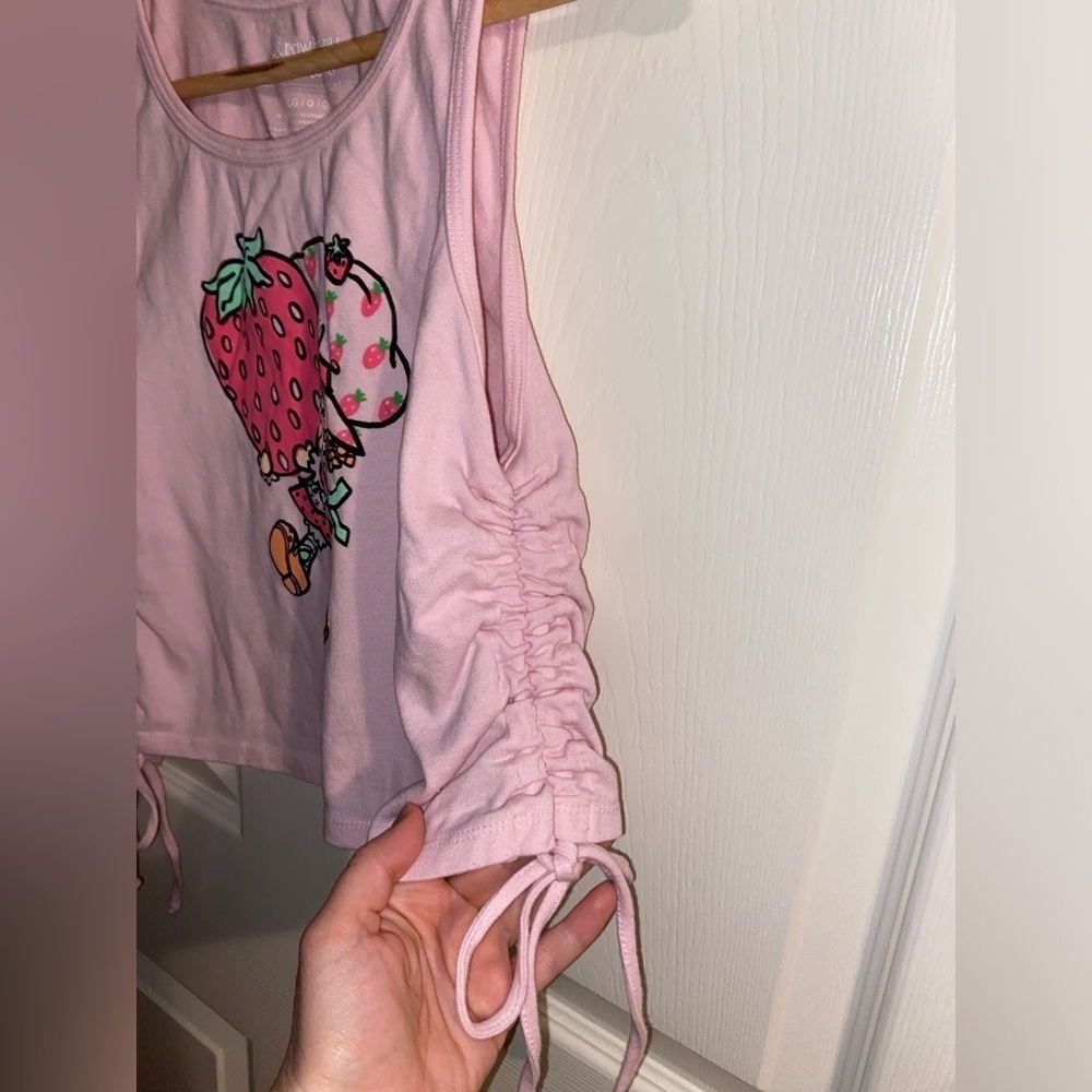 Strawberry Shortcake Pink Cropped Tank Top, Summer, Y2K - Picture 6 of 7